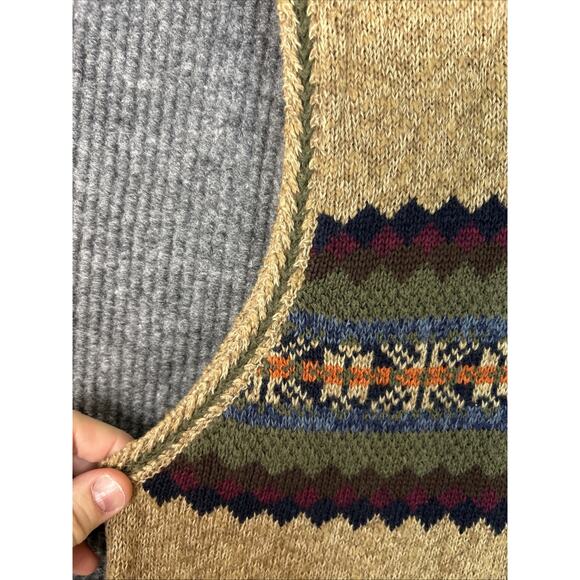Vintage Woolrich Mens Fair Isle Sweater Vest Size Large Pullover Preppy Grandpa - Picture 3 of 7